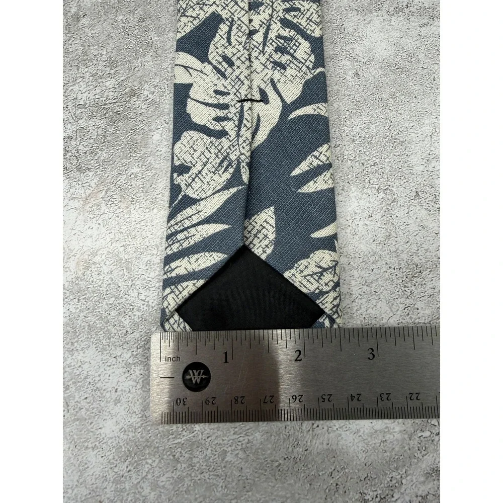 14TH & UNION Tie‎ Mens One Size Blue Floral Palm Leaf Woven Cotton Pointed